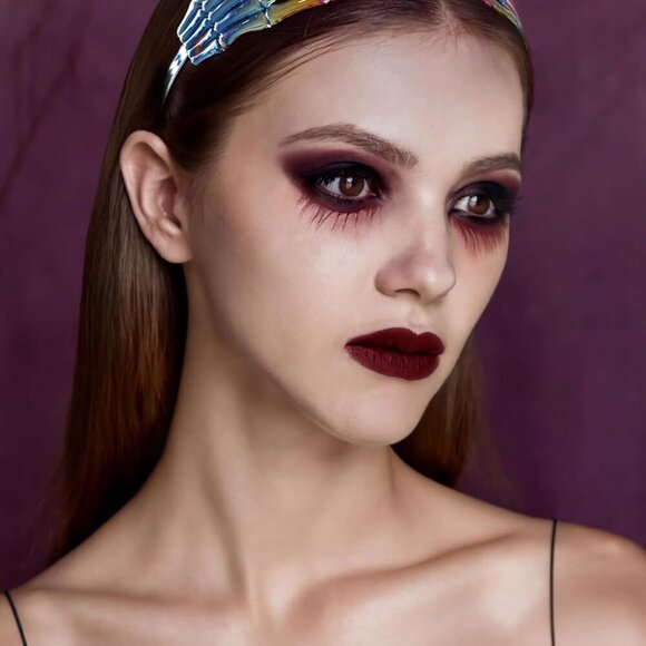 Purple Skeleton Hand Headband Halloween Gothic Accessory for Women main image 4